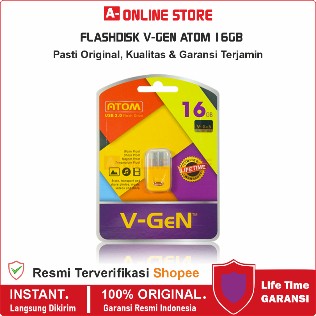 Flashdisk V-Gen Vgen Original 16GB ATOM