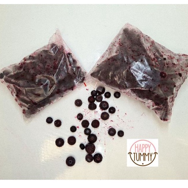 

COD Frozen blueberry super ecer IQF 25gr 5gr free tepak makan beku