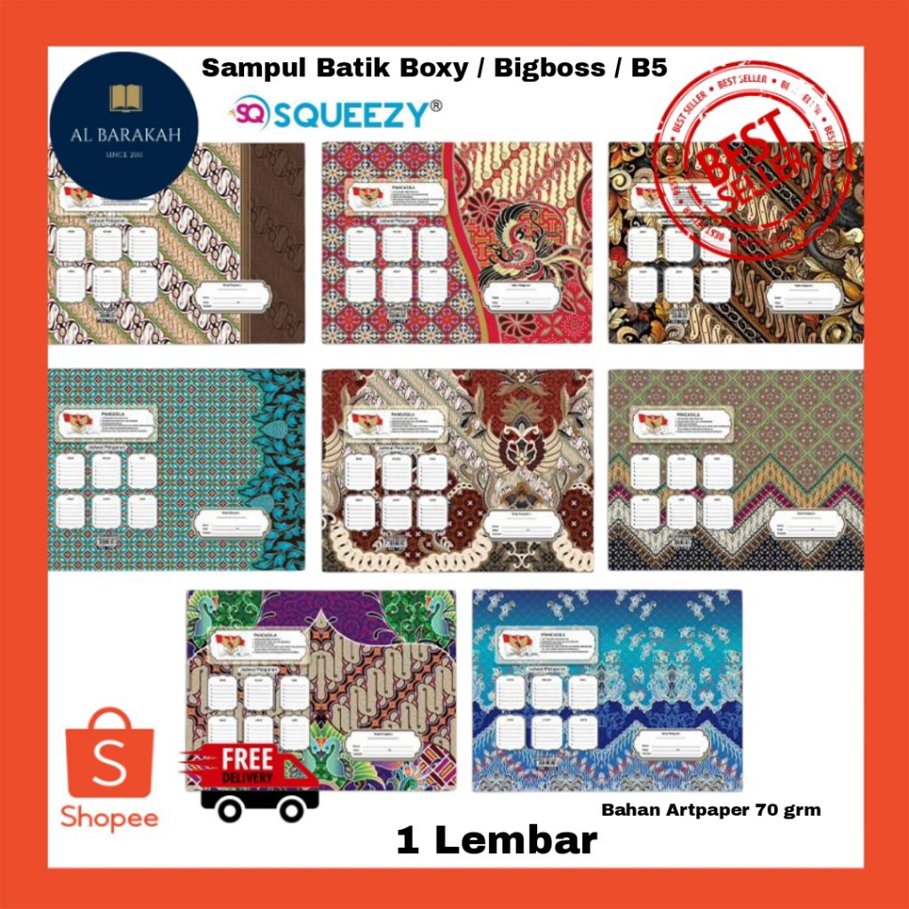 

1 Lembar !!! Sampul Buku Batik Boxy / Sampul buku Warna warni Sampul buku motif Batik Boxy / Ukuran buku biasa / buku A5 ukuran sampul / sampul buku kertas artpaper / sampul berwarna Batik / sampul batik squeezy