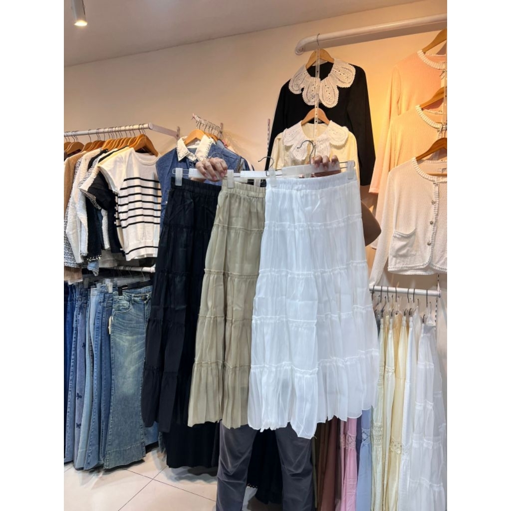 BW744 Queenstreet Layered Maxi Tutu Skirt | Rok Susun Panjang Wanita Bahan Lace / Premium Import Ban