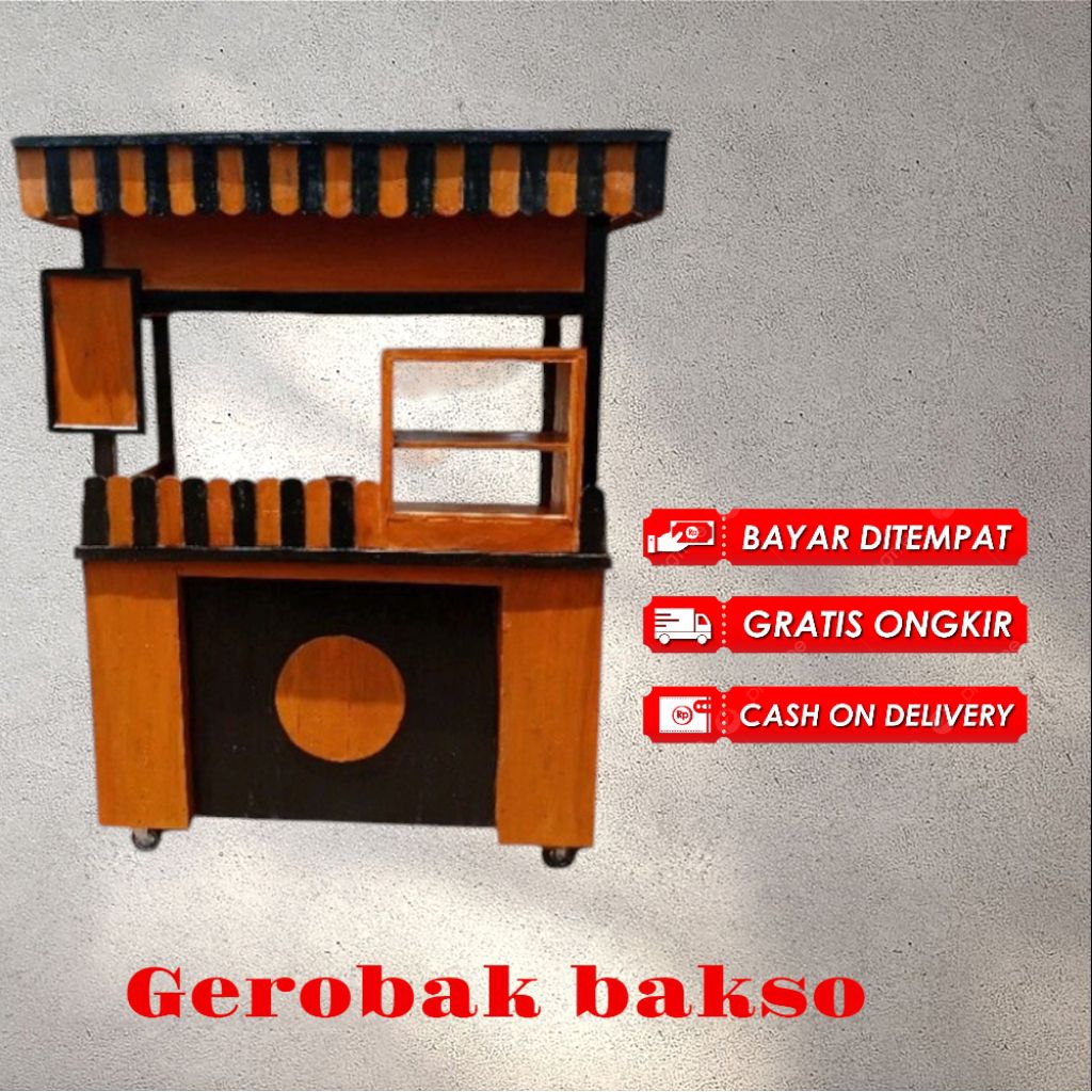 gerobak booth bakso free ongkir