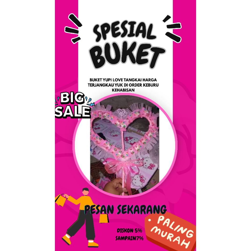 

buket yupi love tangkai harga terjangkau yuk di order keburu kehabisan
