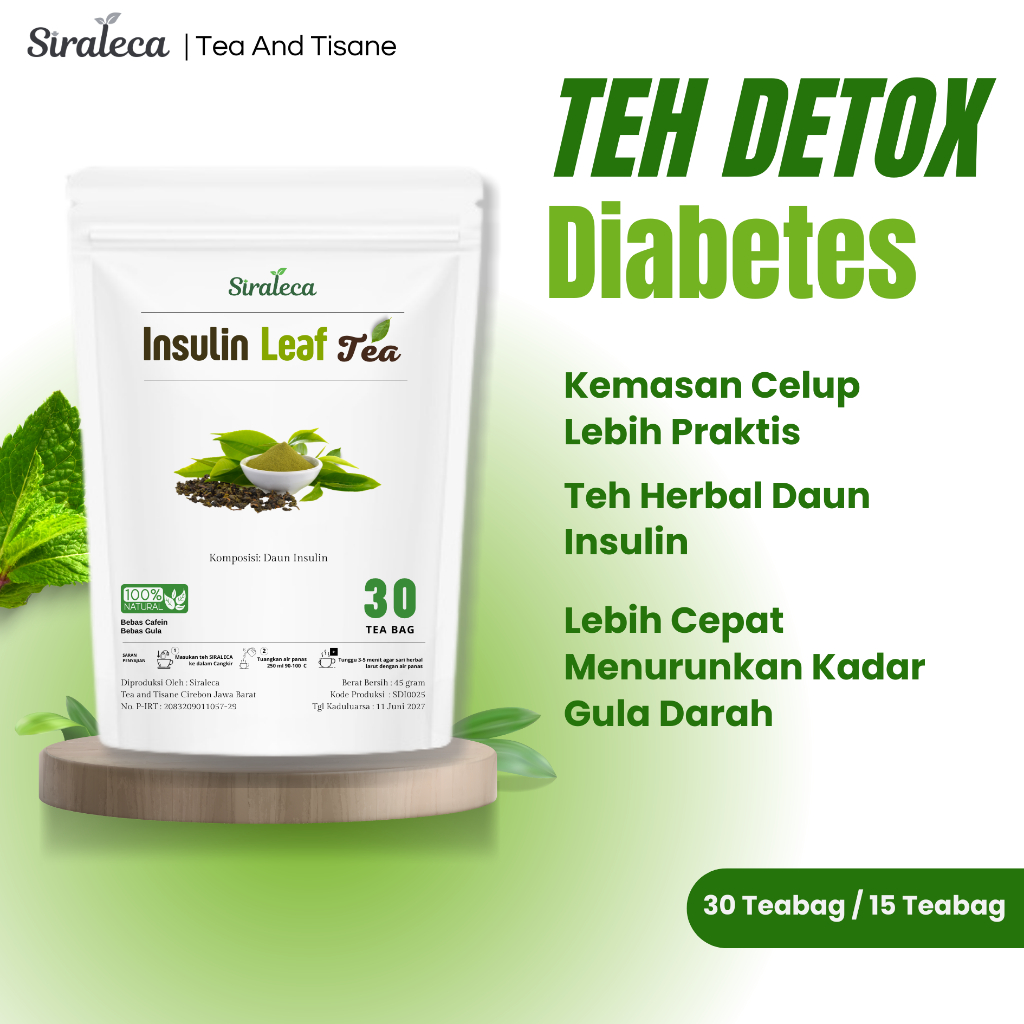 

Teh Daun Insulin Detox Diabetes | Insulin Leaf Tea | Obat Diabetes Herbal Kemasan Celup