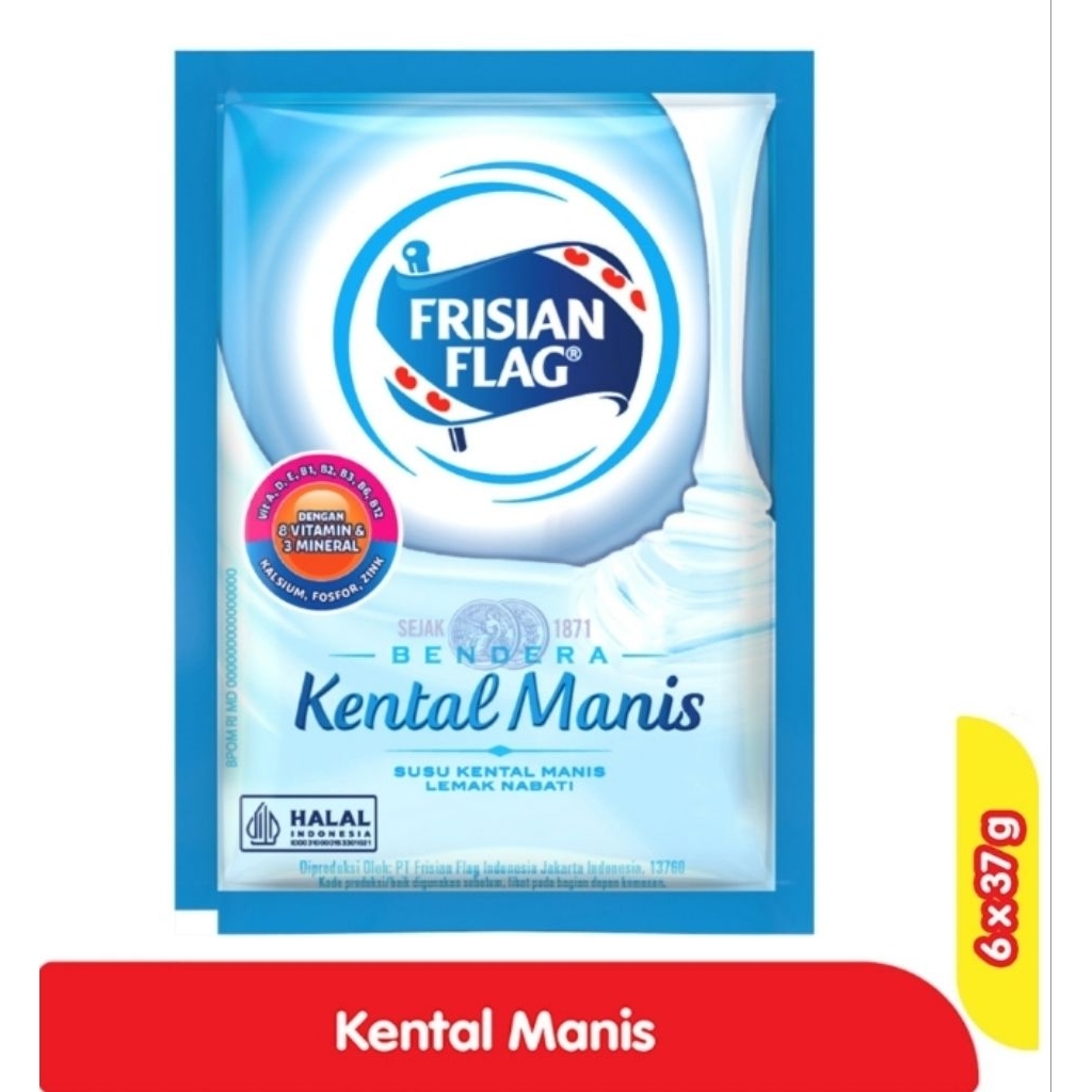 

Susu Frisian Flag Susu Kental Manis Putih - Cokelat Sachet Krimer Kental Manis 1 Renceng 6x7gr