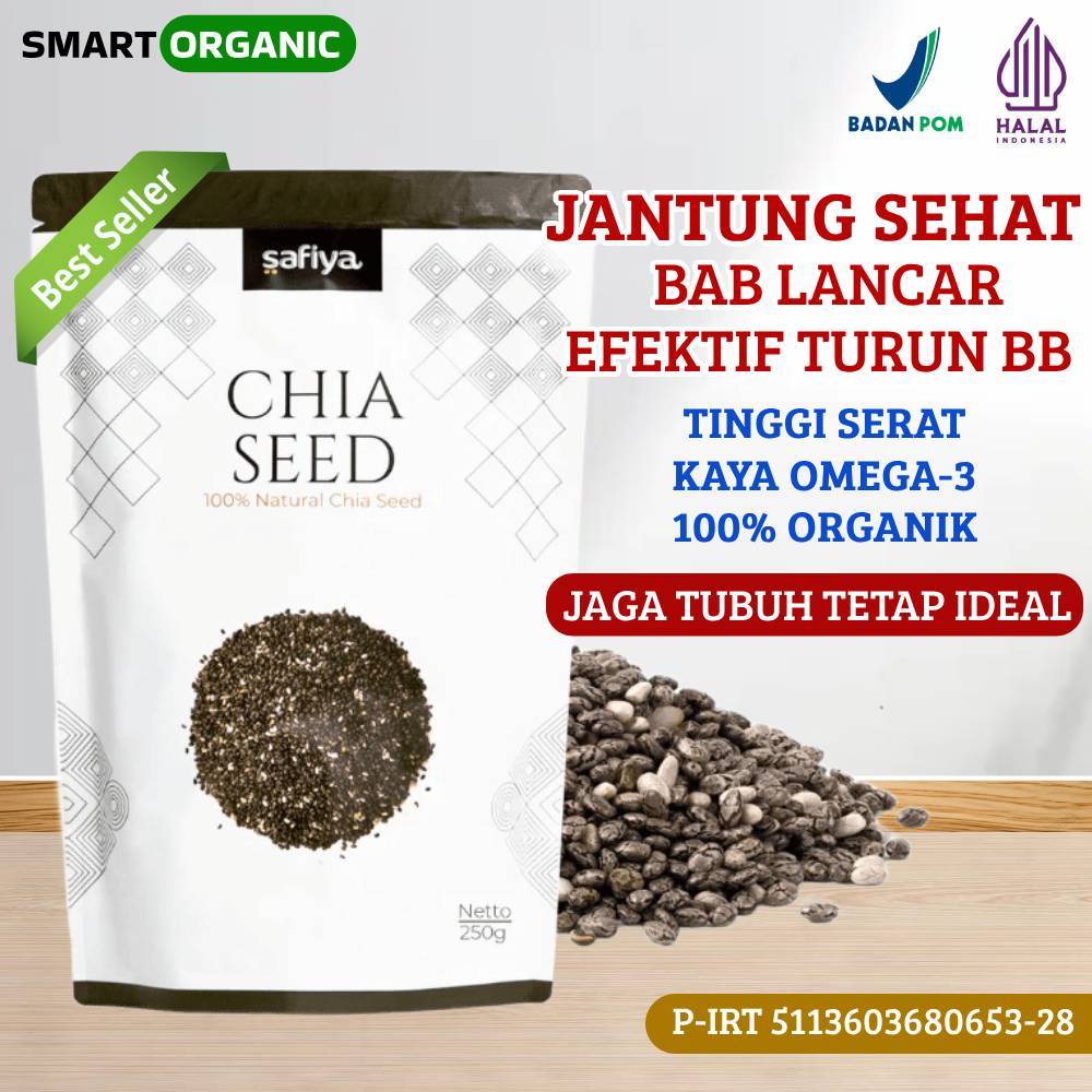 

Chiaseed Safiya 250 gram Biji Chia Seed Organik Premium Kaya Serat Diet Alami Menurunkan Berat Badan