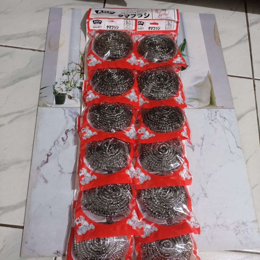 Grosir 12 Pcs Spons Cuci Piring 40 Gram Sabut Stainles AKP