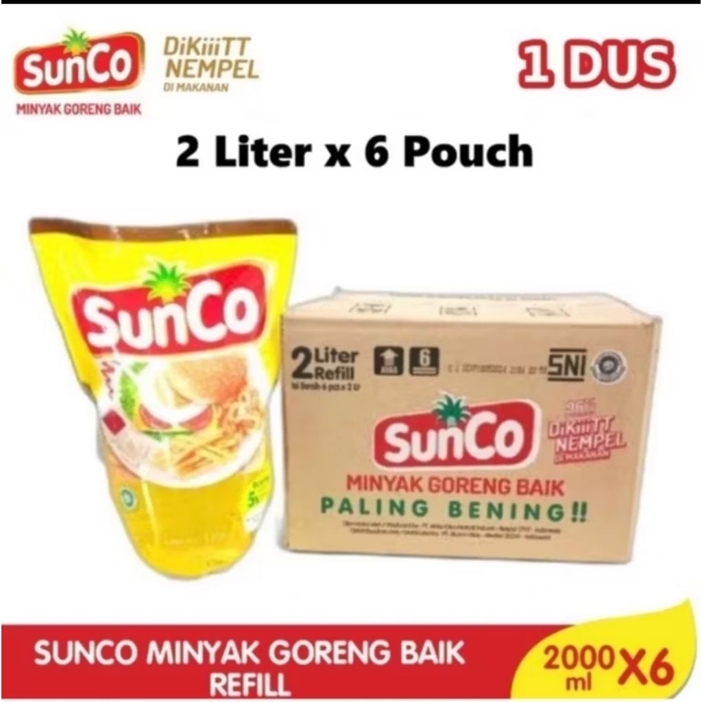 

MINYAK GORENG SUNCO 1 DUS ISI 6 POUCH X 2 LITER