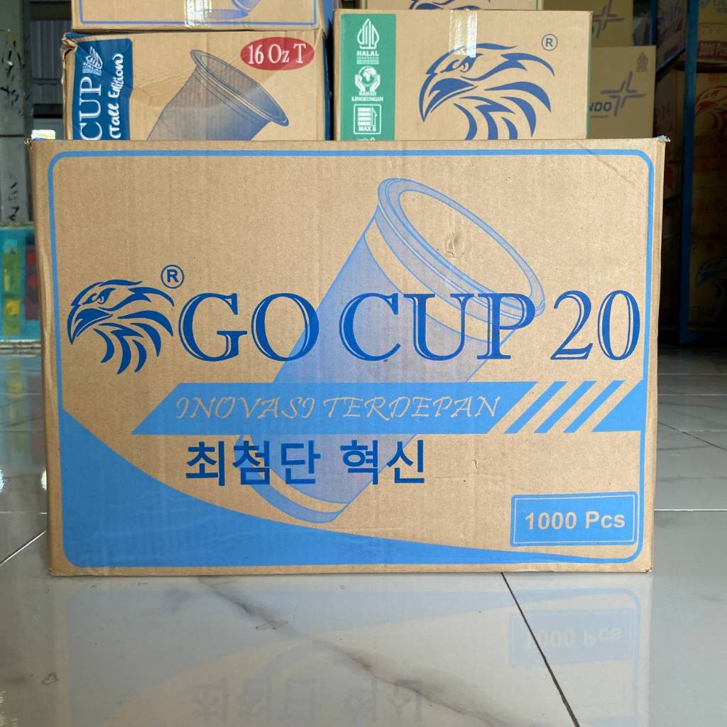GOCUP Gelas Plastik 20oz Datar - Cup Minuman Dingin Isi 1000pcs/Dus
