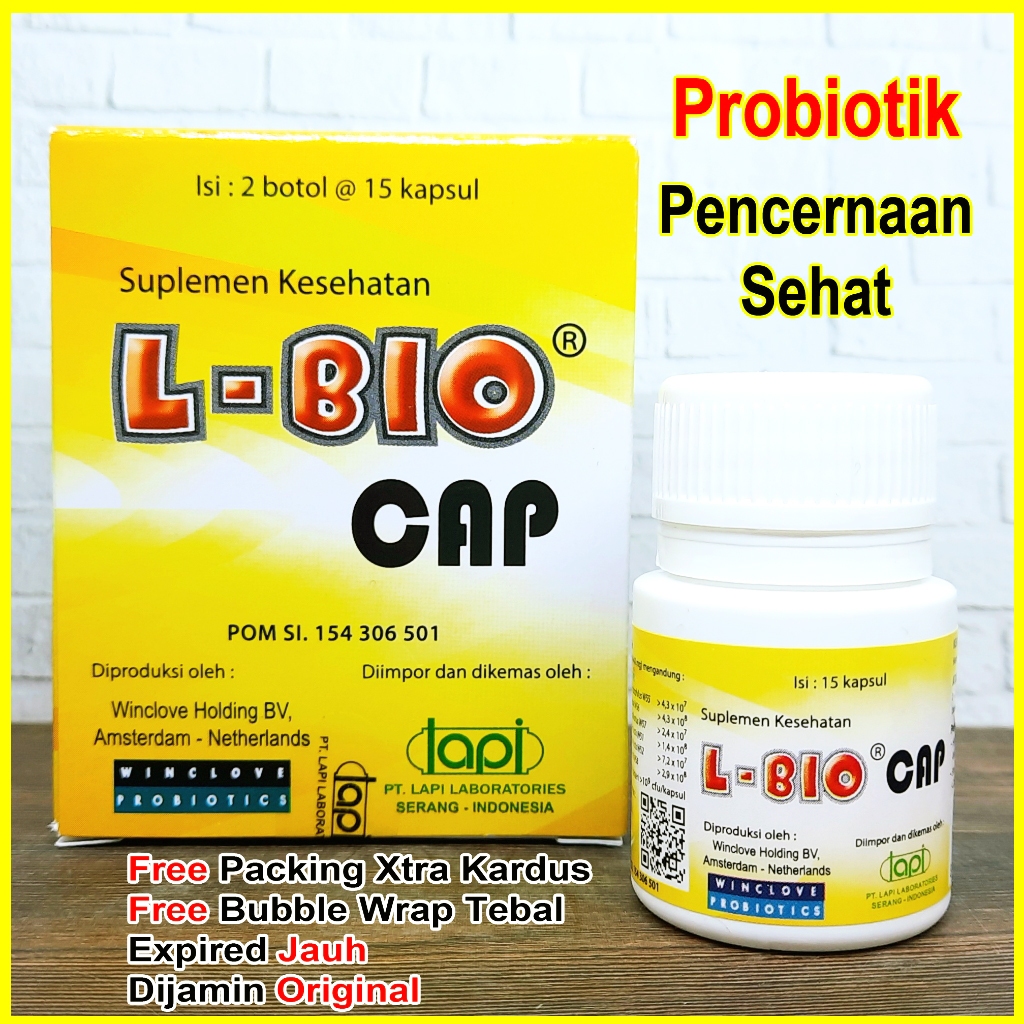 L-BIO CAP Kapsul 1 Botol isi 15 LBio Probiotik Diare Mencret Konstipasi Sembelit Kembung Gangguan Pe