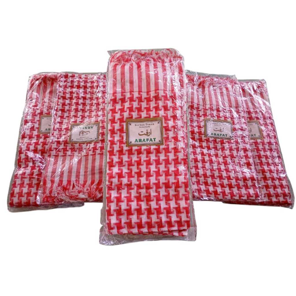 Sorban Arab Arafat Motif Jagung Merah - Surban Palestina - Sorban Kashmiri Original Premium