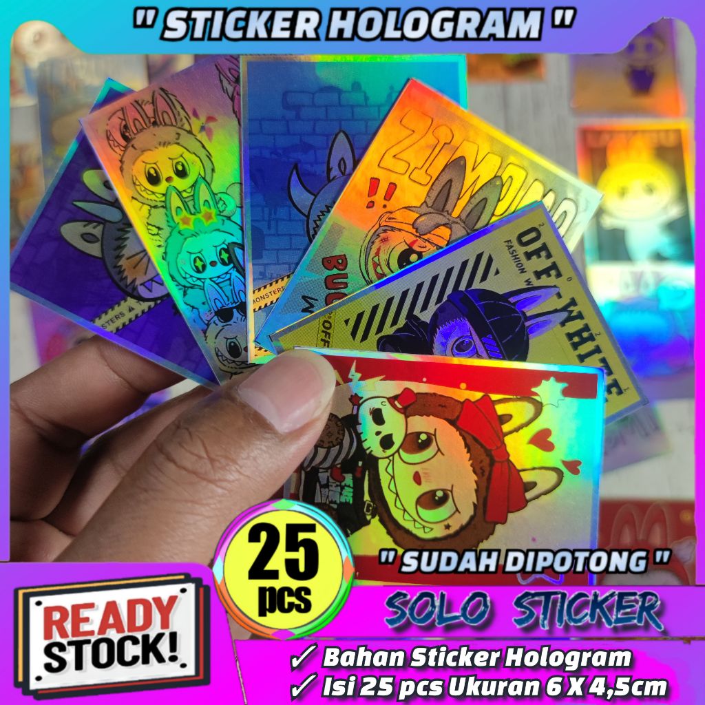 

Sticker Labubu Hologram Isi 25 pc SUDAH DIPOTONG