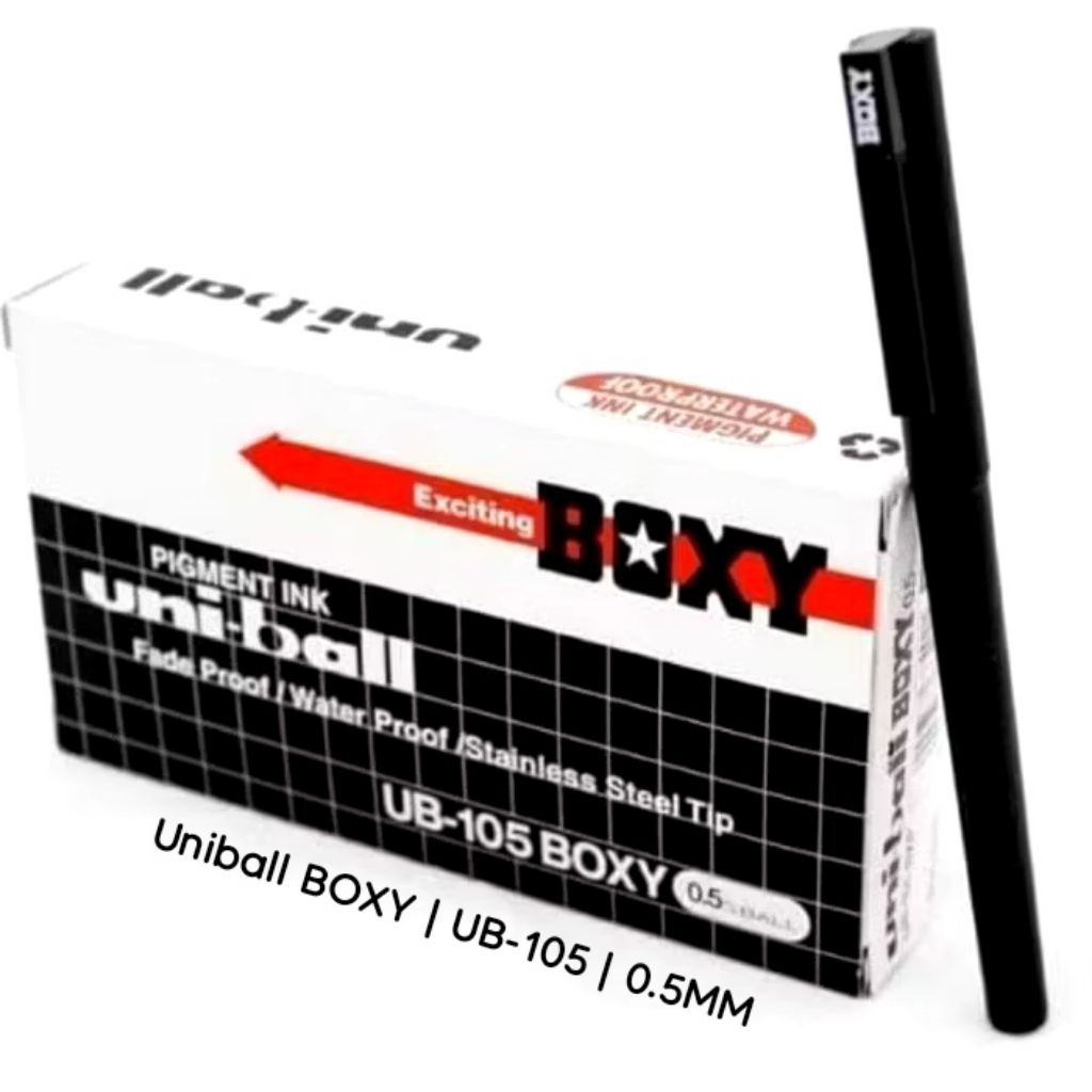 

Pulpen Uni-Ball BOXY UB-105B | 0.5mm | 12batang