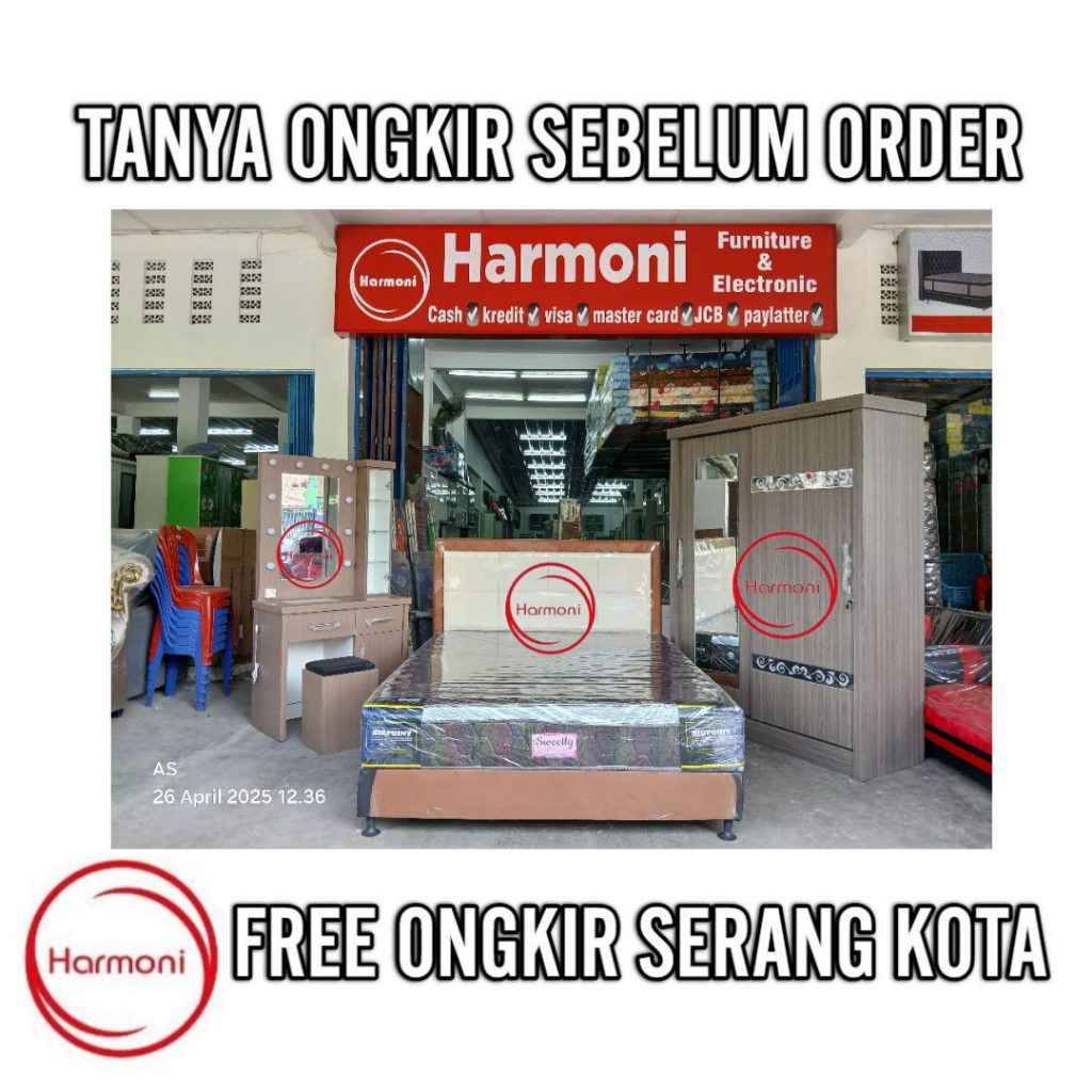 PAKET SESERAHAN PERLENGKAPAN KAMAR TIDUR BAHAN PREMIUM HPL PAKET SESERAHAN LEMARI KASUR MEJA RIAS PA