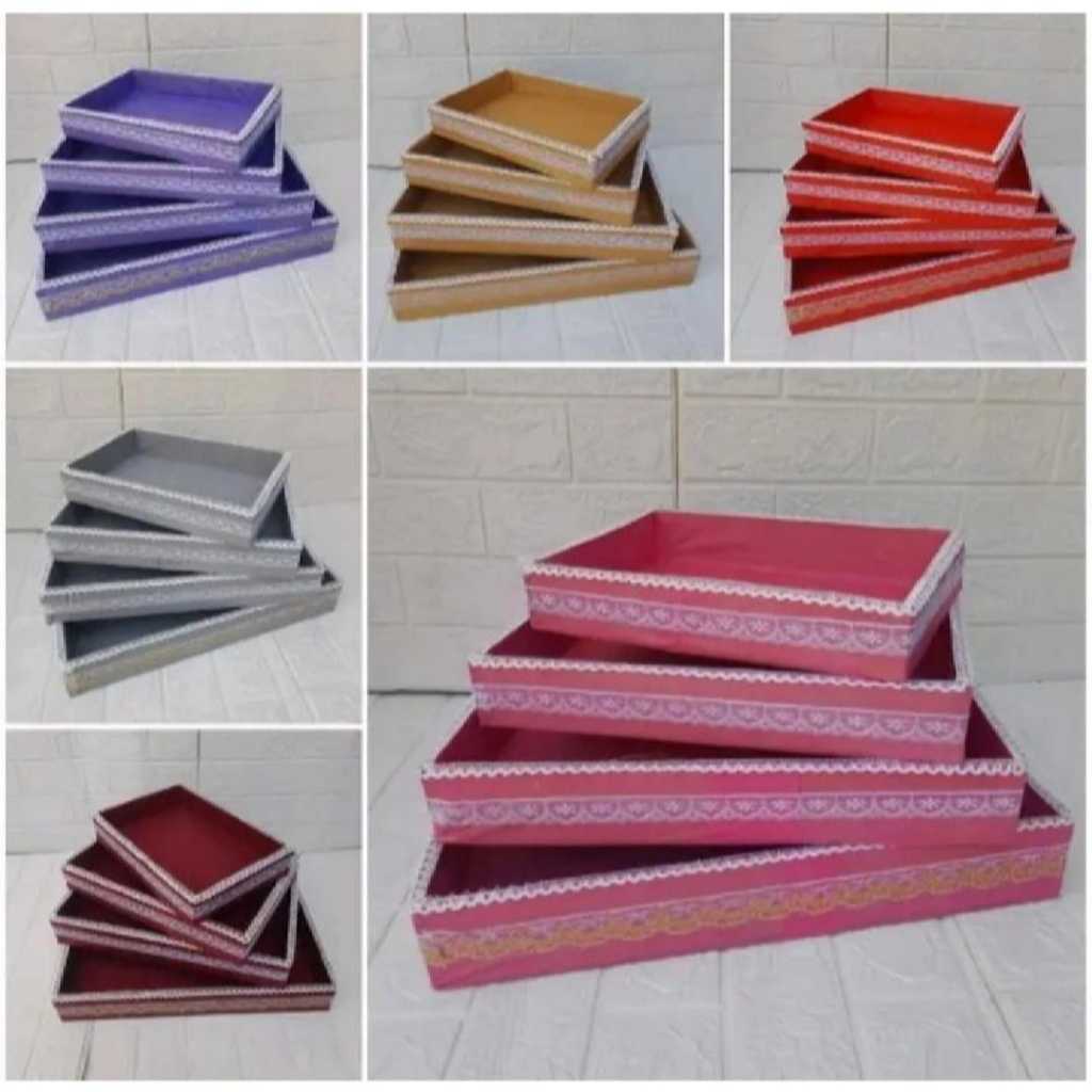 

Kotak Hantaran Seserahan Pernikahan 1 Set isi 4pcs Soevenir Box Lamaran