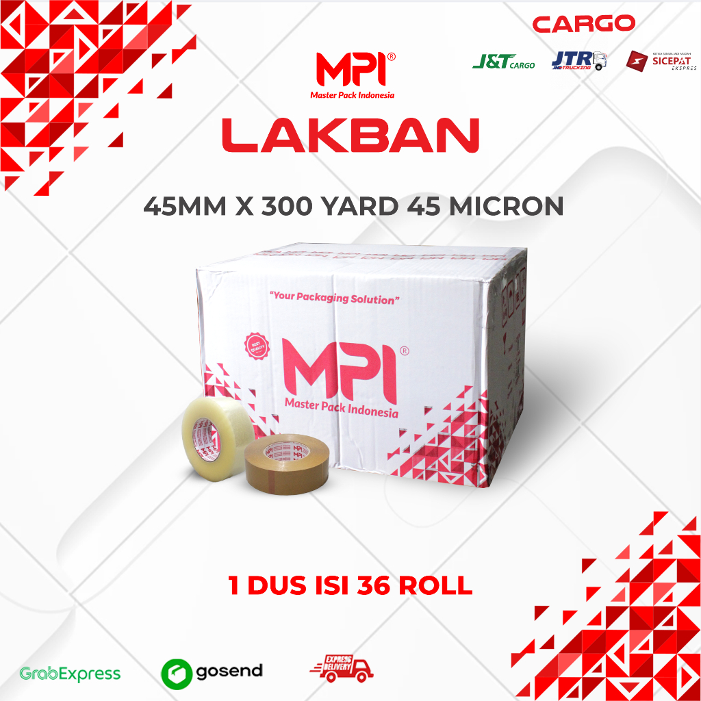 

CARGO 1 DUS [ 36 ROLL ] LAKBAN 2 INCH X 300 YARD - BENING & COKLAT 45 MIC MASTER PACK INDONESIA