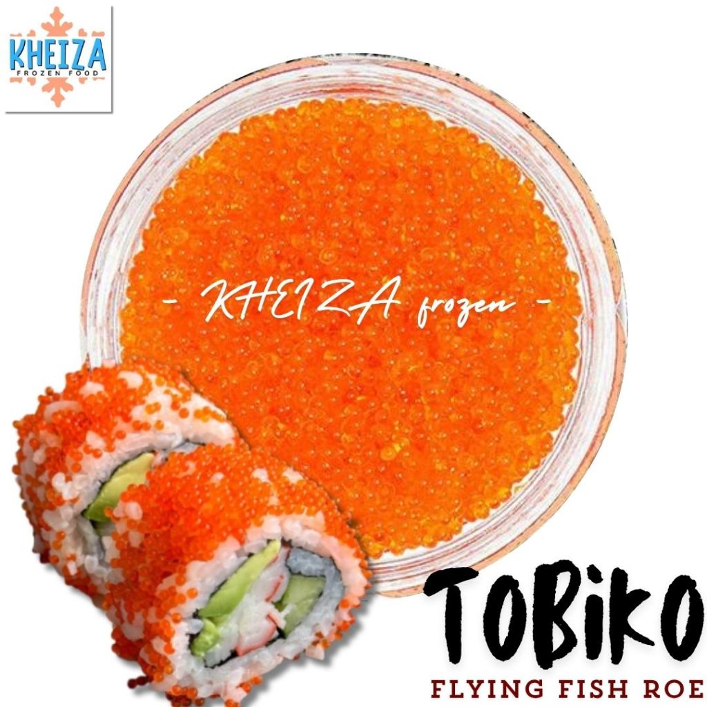 

TOBIKO Grade A 500gr Telur Ikan Terbang Flying Fish Roe Topping Sushi Saus Mentai Halal - Kheiza Frozen