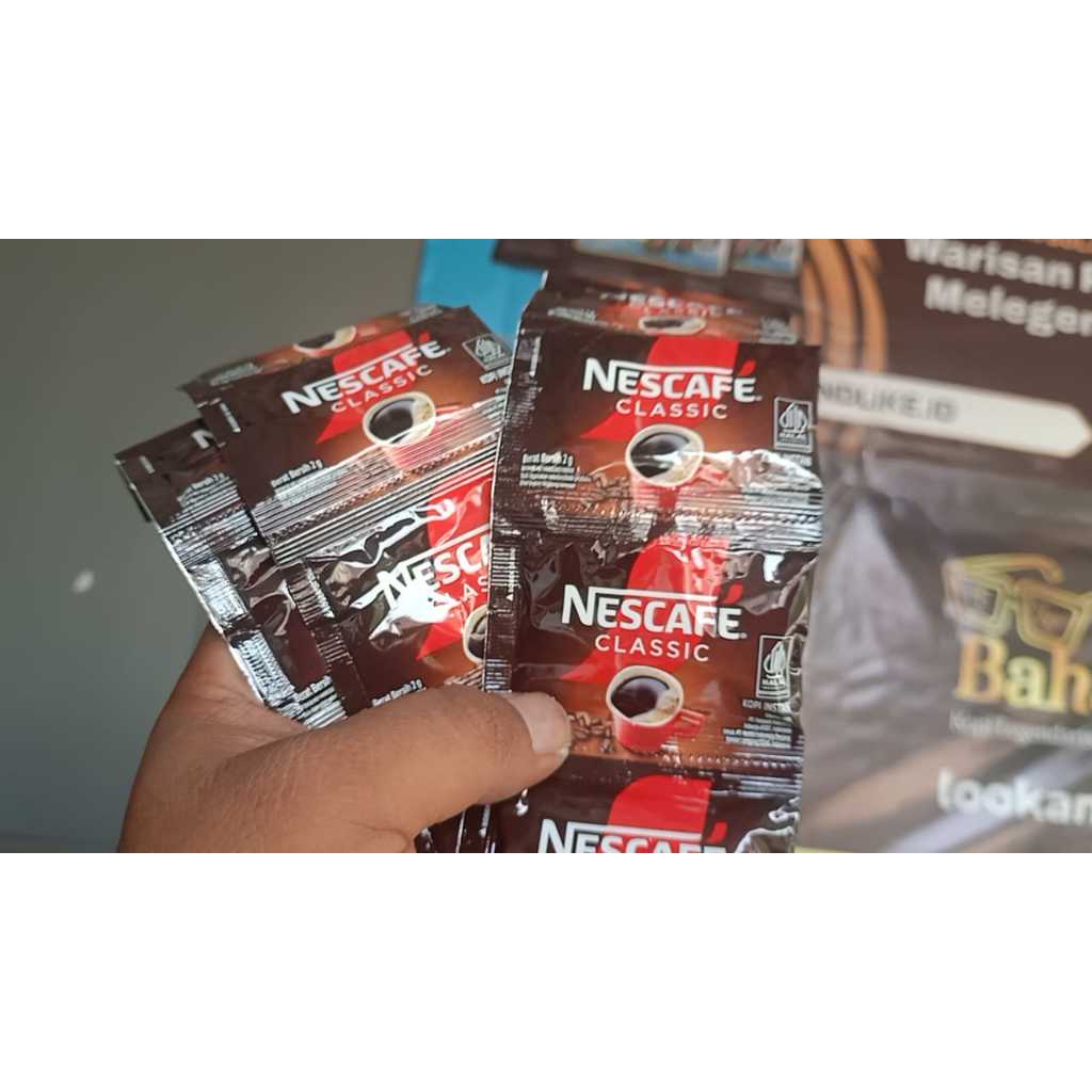 

Nescafe CLASSIC (2gr x 10 Sachet) Kopi Hitam Murni 100% Robusta (RENCENG)