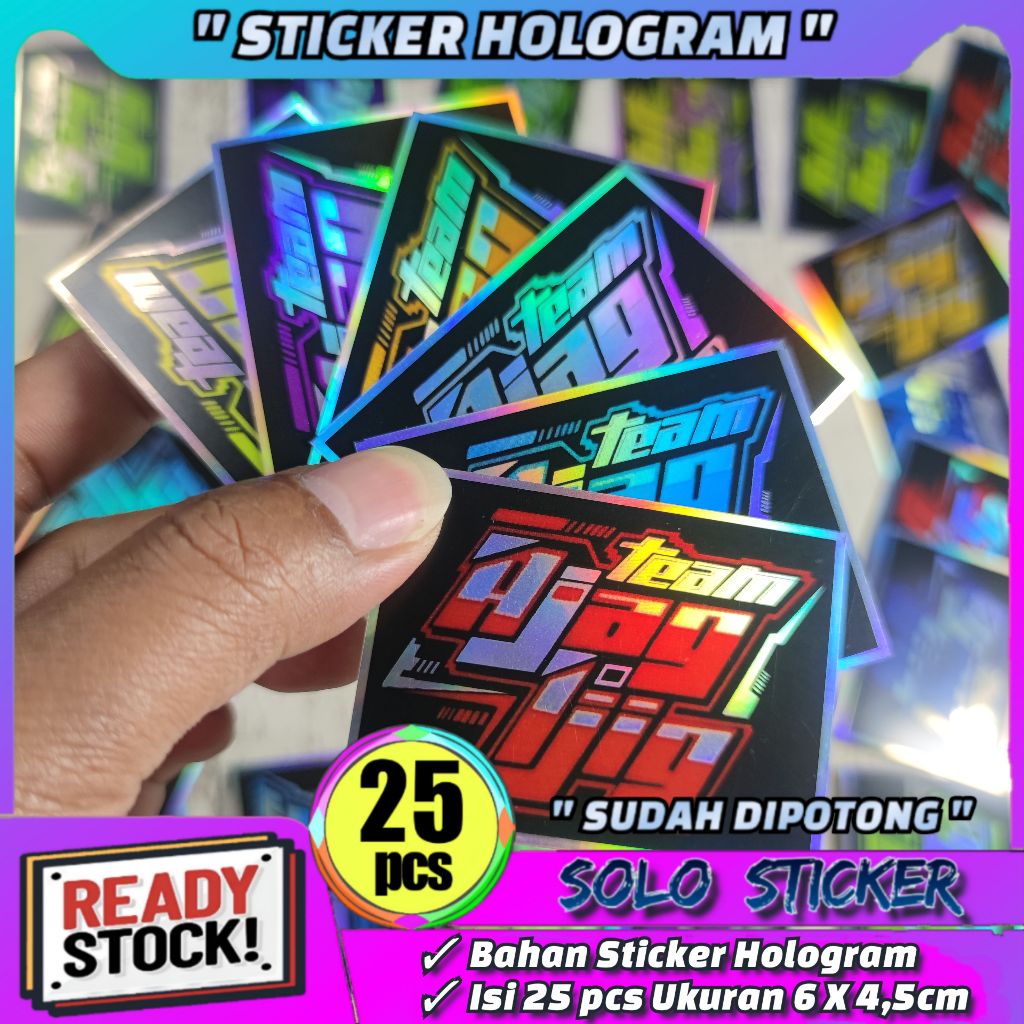 

25 pcs Stiker Team Ajag Ajig Hologram SUDAH DIPOTONG Waterprof Anti Air