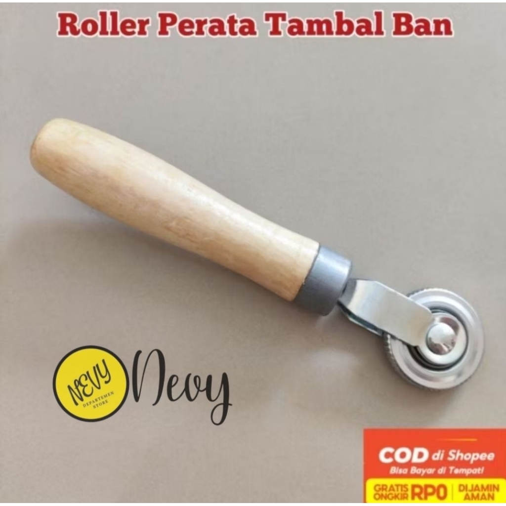 Perata Karet Tambal Ban Tip Top - Roller Tambalan Ban Tip Top Bestpatch Gagang Kayu