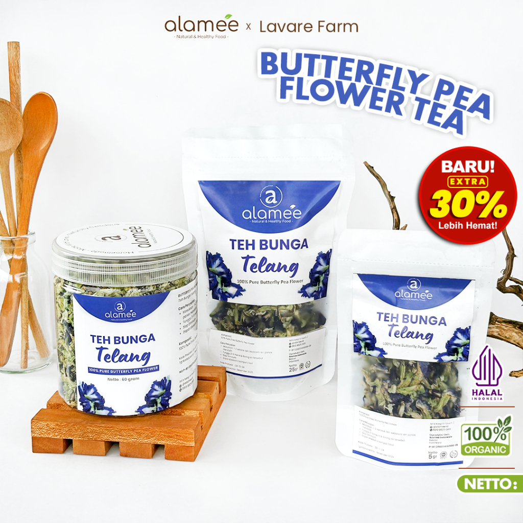 

Teh Bunga Telang Kering Butterfly Pea Tea Organik Herbal All Varian