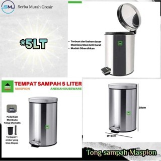 tong sampah/keranjang sampah/tempat sampah/tong sampah maspion injak stenlis