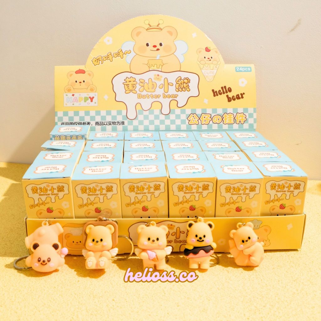 GANTUNGAN KUNCI BLIND BOX BUTTER BEAR BERUANG MADU KEYCHAIN KERING MISTERI MYSTERY BLIND BOX BUTTER 