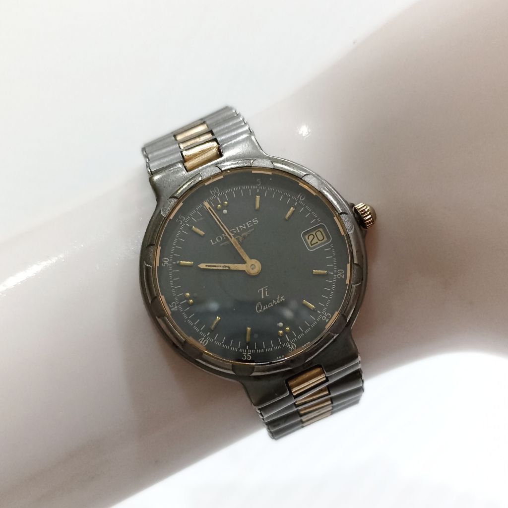 Jam Tangan Longines Conquest Ti Titanium Lady Quartz Watch Wanita Vintage Antik Ori Bekas Second