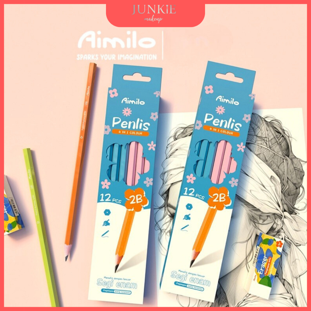

[COD] Peralatan Sekola Pensil 2B Graphite Pensil Alat Tulis Sekolah Pensil 1 Pack / Aimilo 12PCS