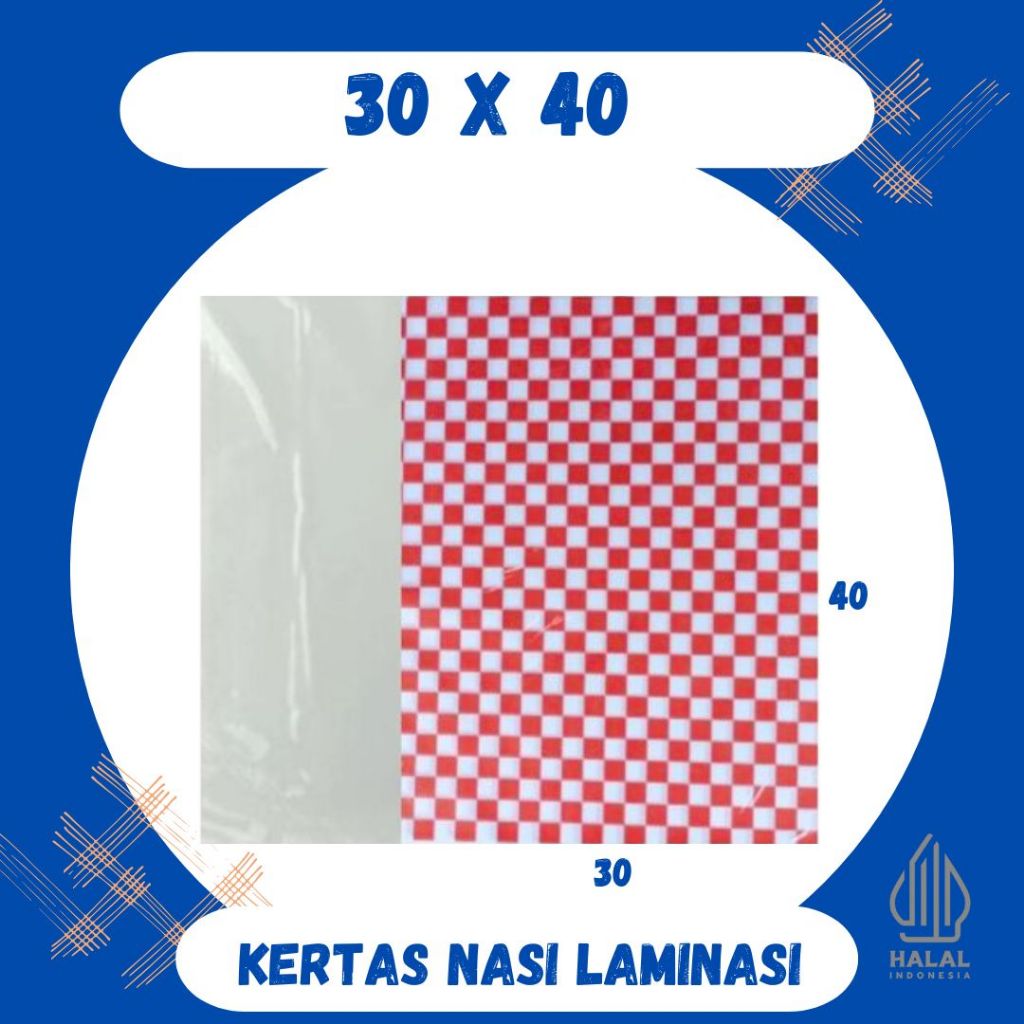 Kertas Nasi Printing Isi 500 30x40 Foodgrade | KFC | Paper Wrap | Burger | Packing Kebab | laminasi