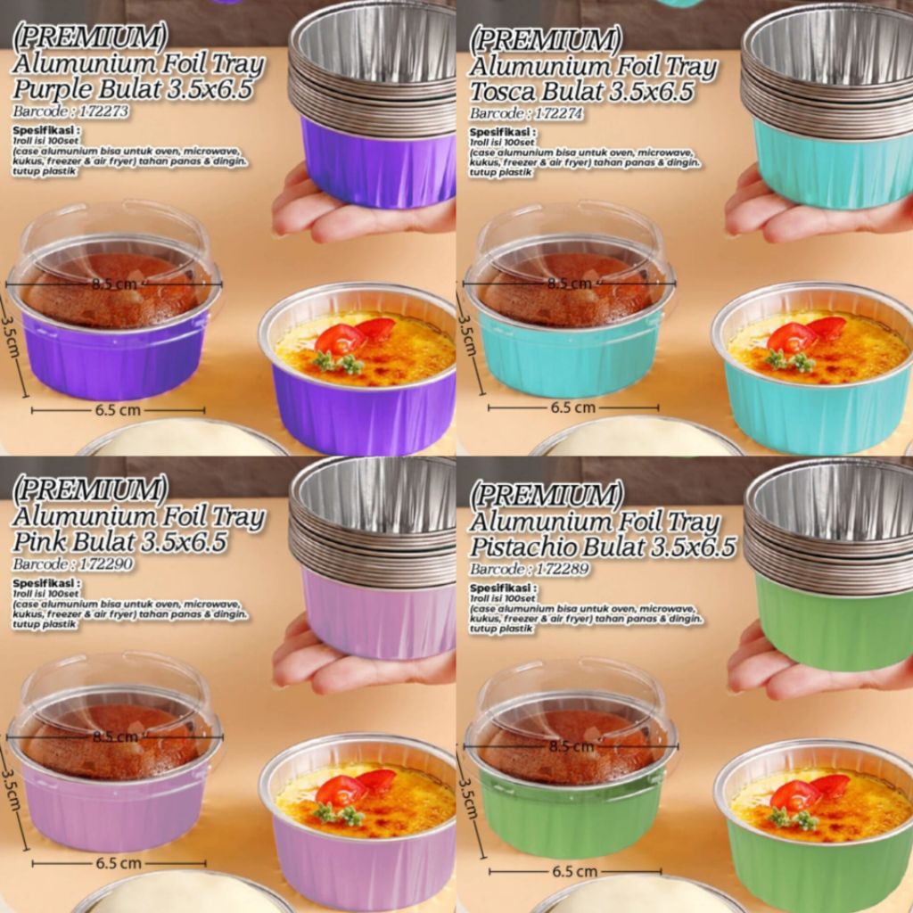 Aluminium foil tray bulat premium | Aluminium foil tray | foodtray | tray bulat 3.5x6.5cm