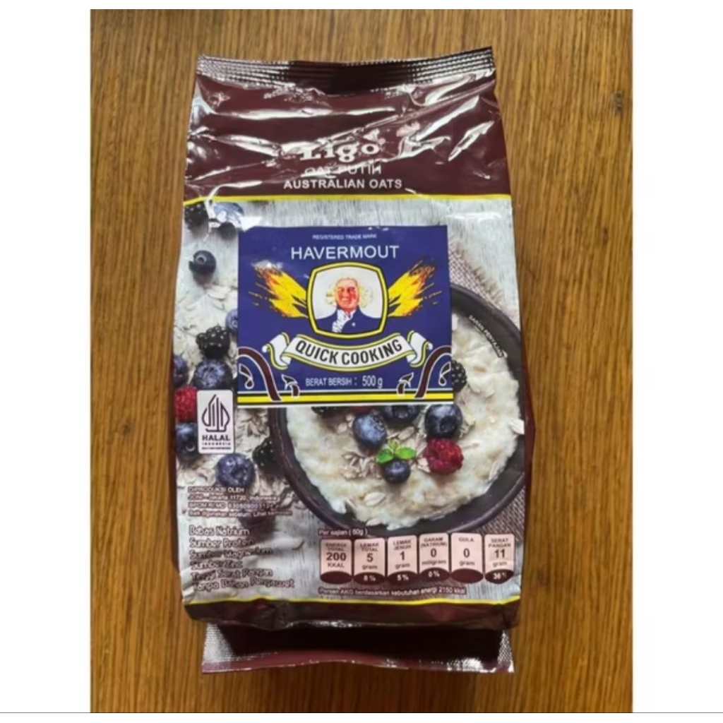 

Ligo Havermout white Oats 500gr | Oat Putih 500gr