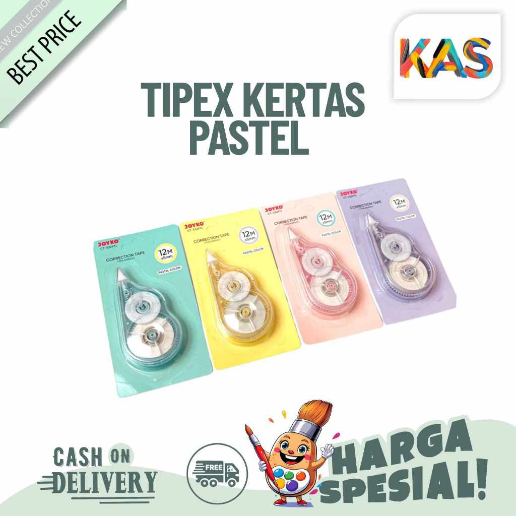 

TipEx Kertas Pastel /Correction Tape Joyko CT-522PTL Corection Tape Pita Kertas - Jual Satuan
