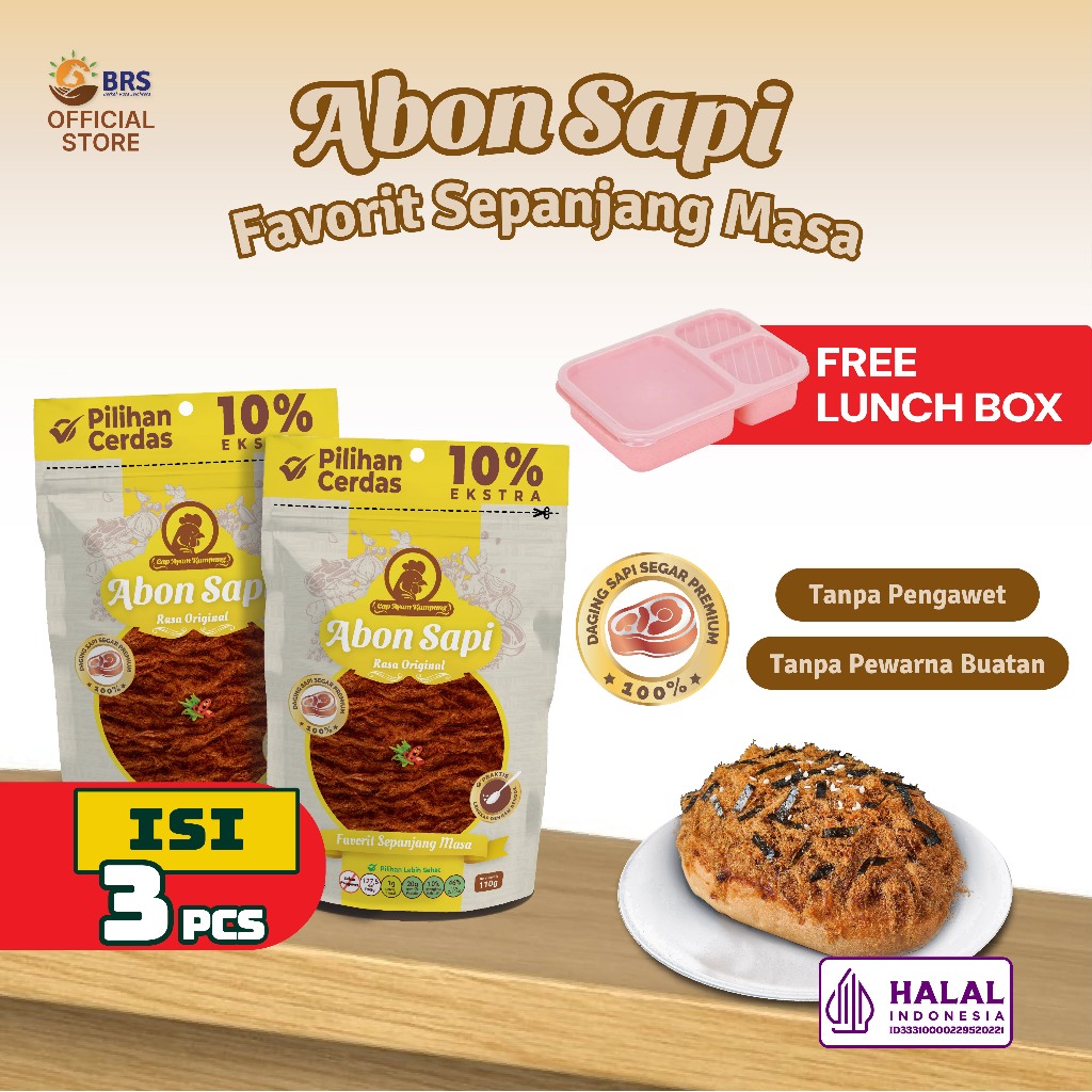 

Ygshop17 Abon Sapi Cap Ayam Kampung Kemasan Pouch Isi 3Pcs