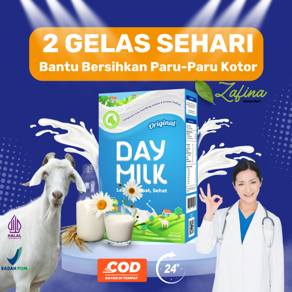 

DAYMILK Susu Kambing Etawa Rasa Original atasi Masalah Pernafasan 1 Box 200gr
