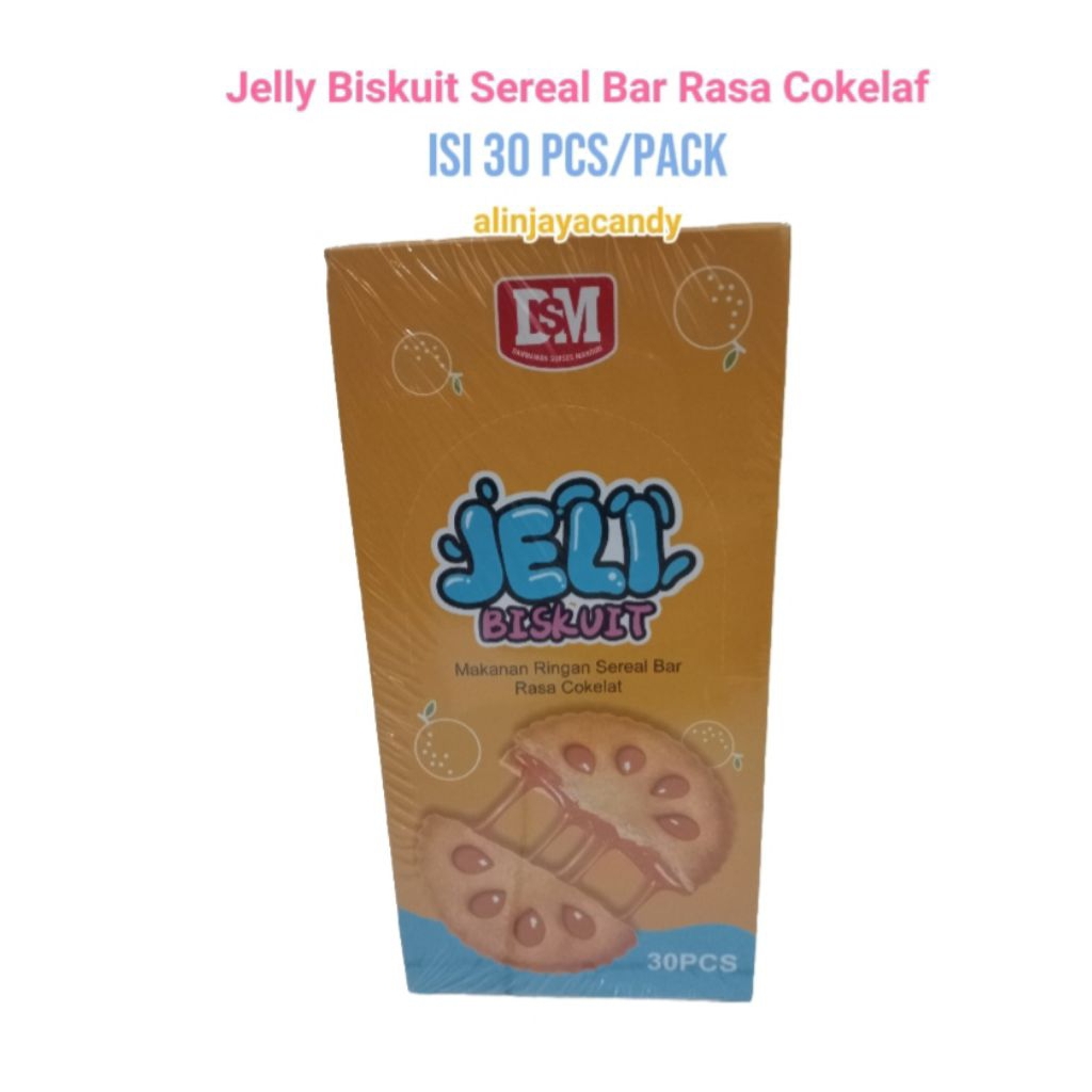 

Jelly Biskuit Sereal Bar Rasa Cokelat isi 30 pcs/pack