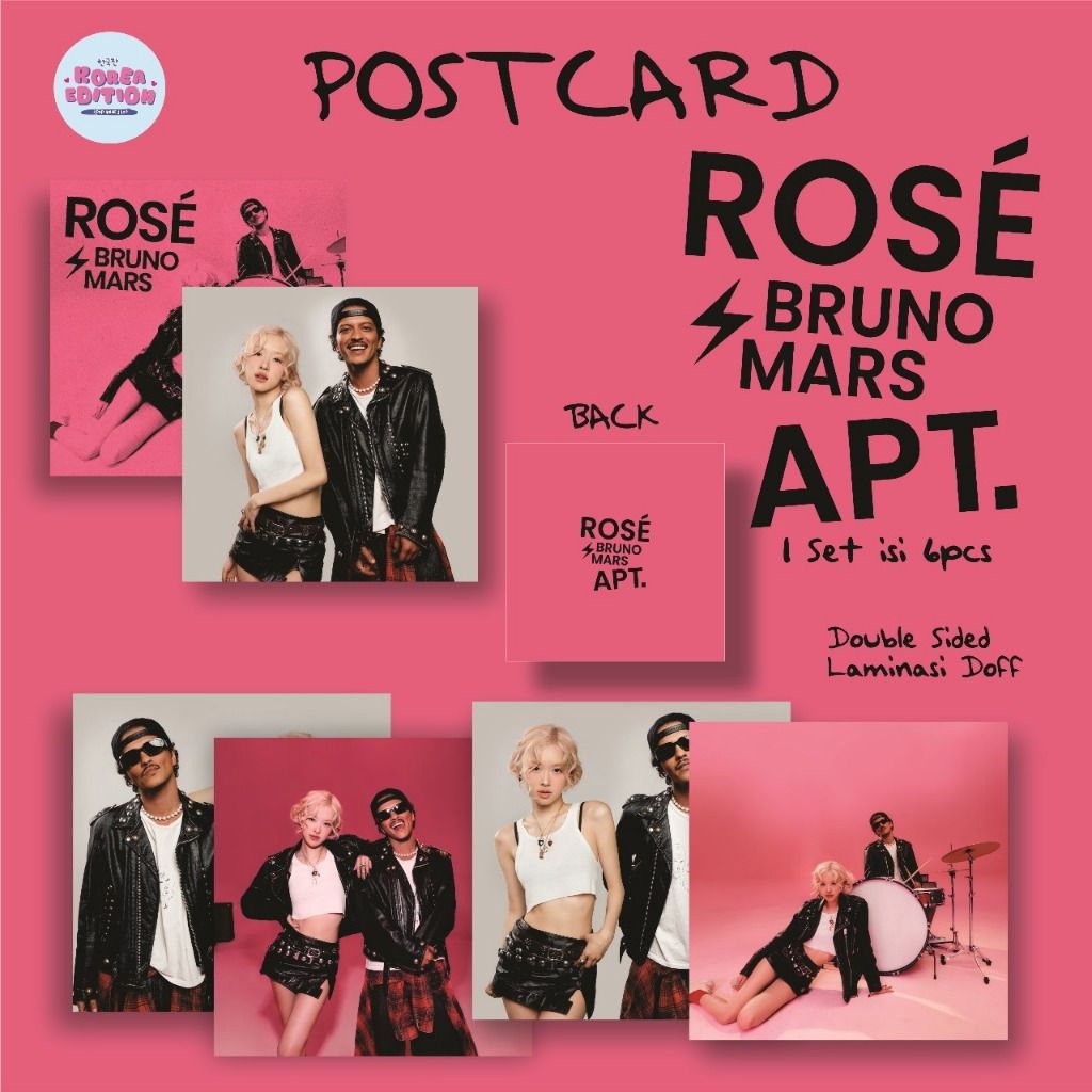 

POSTCARD SET APT ROSE X BRUNO MARS