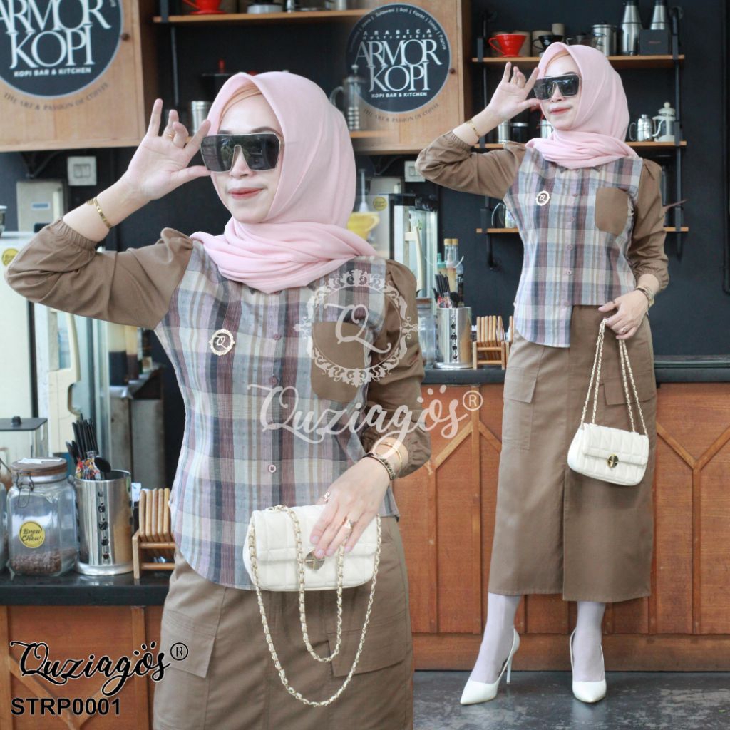 one set kemeja triset quziagos