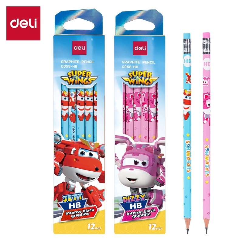 

DELI - PENSIL KAYU / PERLENGKAPAN ALAT TULIS / PENSIL GRAPHITE EC058 HB EDISI SUPER WINGS