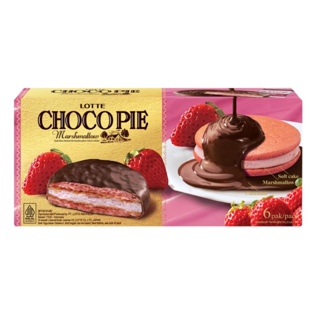 

LOTTE CHOCO PIE MARSHMALLOW STRAWBERRY - 168 gr