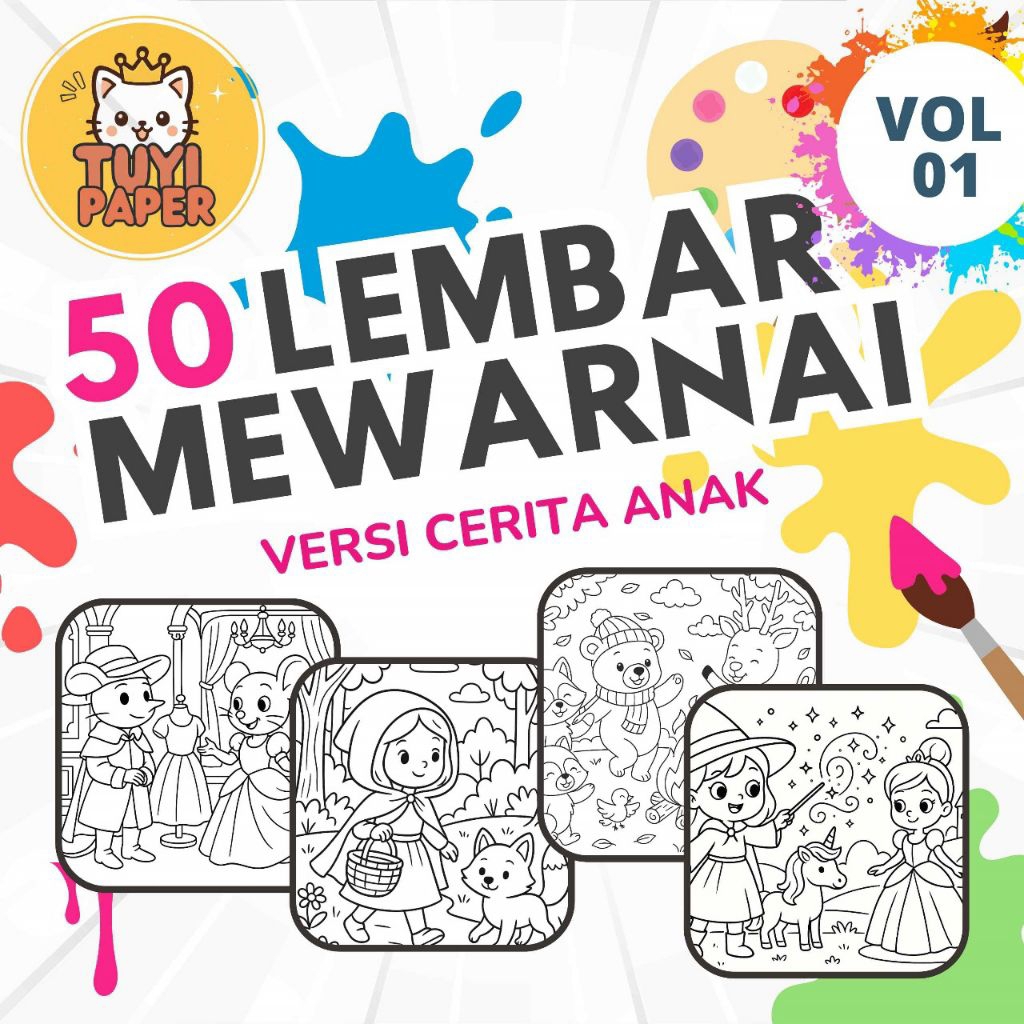 

Mewarnai Gambar Versi Cerita Anak, 50 Lembar Kertas A4 HVS Termurah