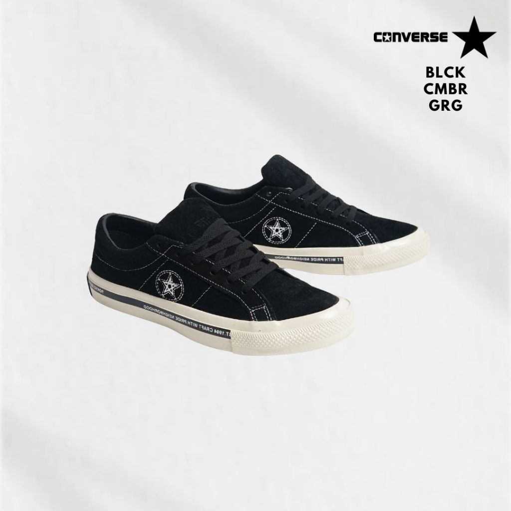 ( BCG ) Sepatu Sneakers Pria Converse Neighborhood HItam Putih Low