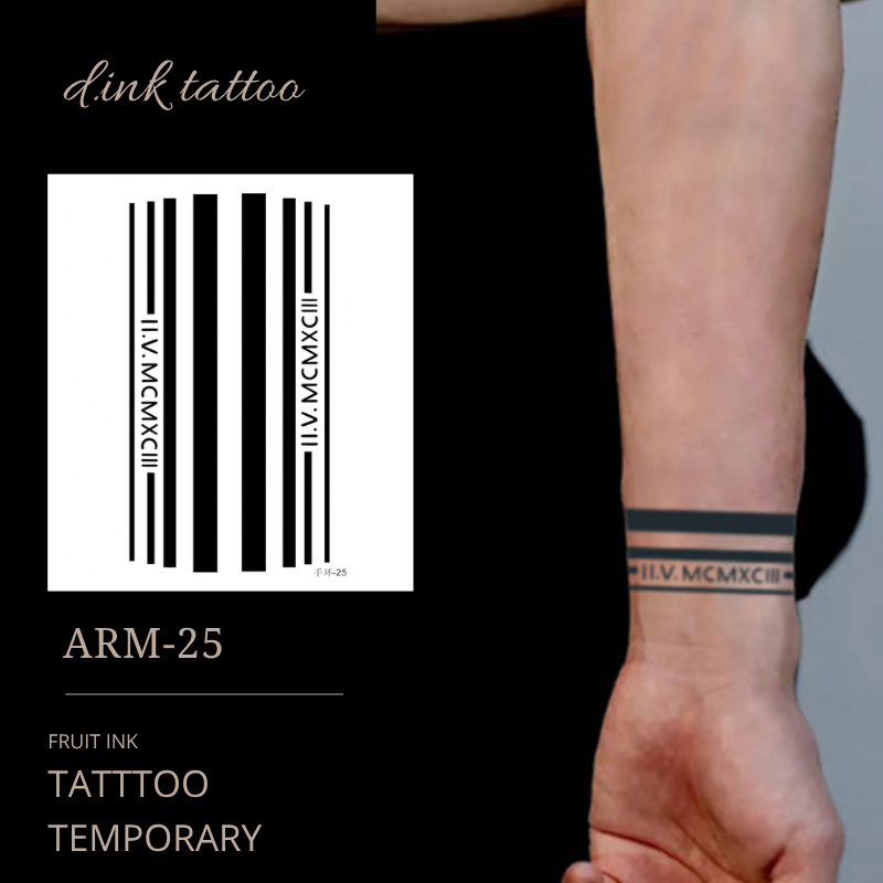 PREMIUM ARMBAND ARM-25 Tato temporer motif garis pergelangan tangan semi permanen fruit ink gelang t