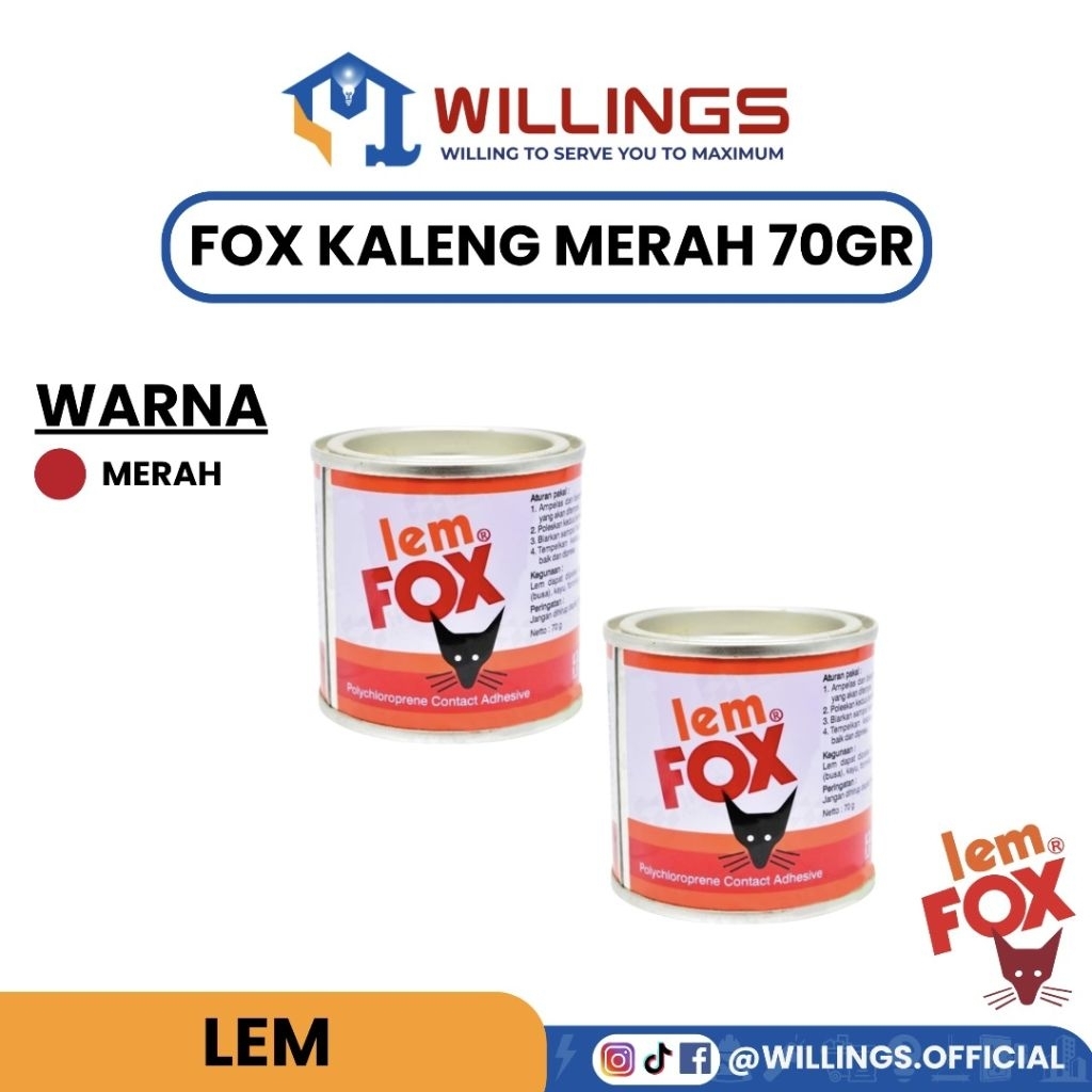 

WILLINGS - LEM FOX KALENG MERAH 70 GRAM GR