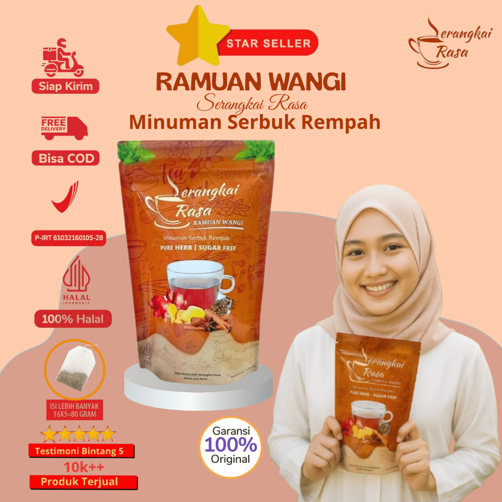 

[Pouch Coklat ] Teh Wangi Atasi Bau Badan dan Bau Mulut | Serangkai Rasa