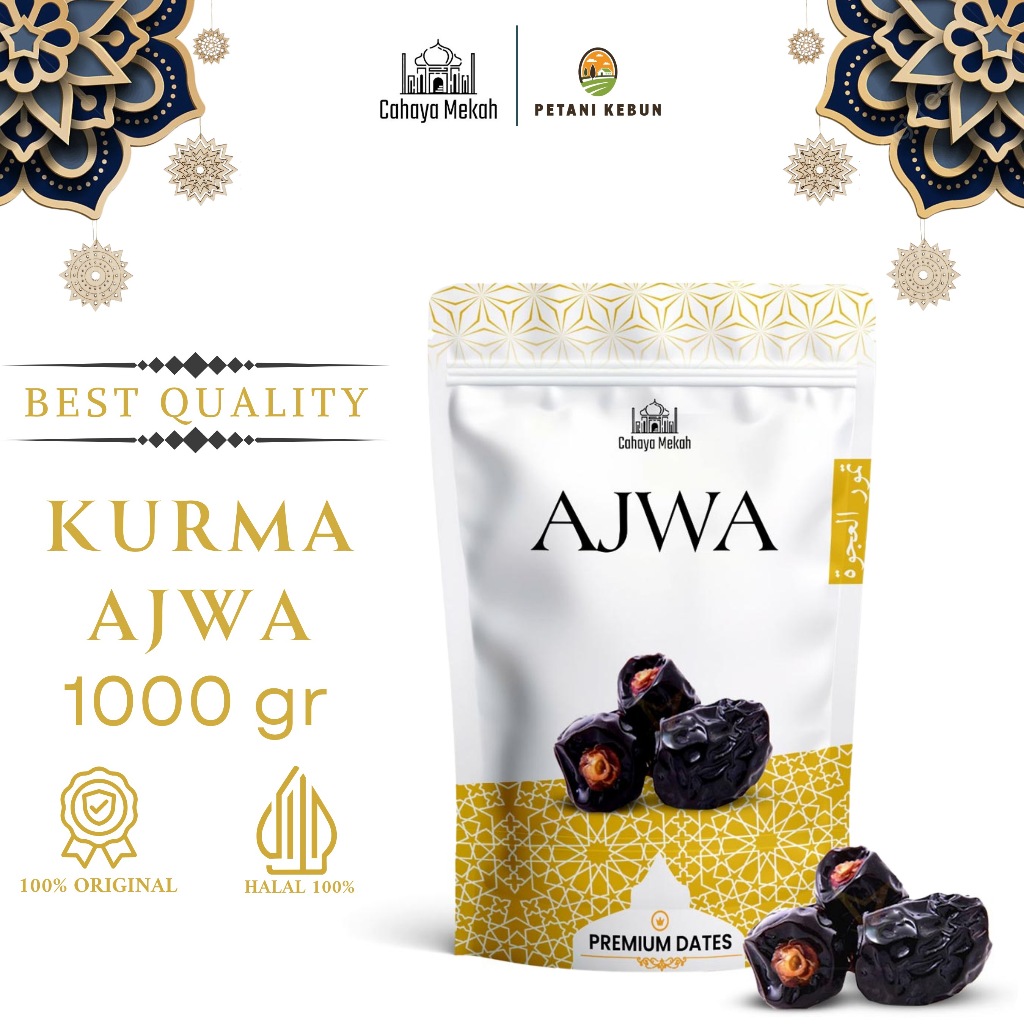 

Cahaya Mekah Kurma Ajwa Kurma Nabi 1kg Kemasan Pouch Asli Madinah Lembut Original Premium