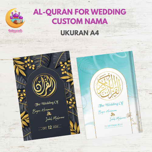 Al Quran Bisa Custom Nama Untuk Wedding Ukuran A4 Isi Quran Terjemahan Perkata Latin