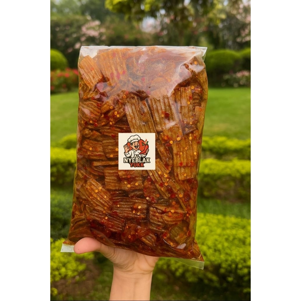 

Alnyeblakyukk Kerupuk jengkol pedas daun jeruk isi 500gram