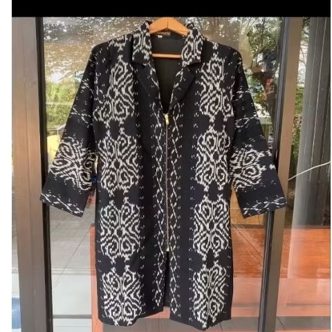 Tunik Outer Tenun Hitam Terlaris Motif Etnik