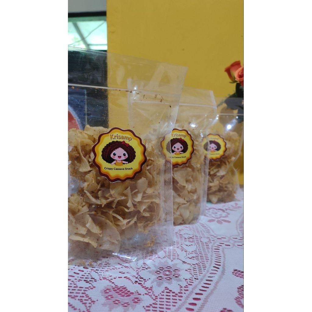 

Kripik Singkong/sampeu Krisamp Cabai Jeruk renyah gurih kriuk nagih