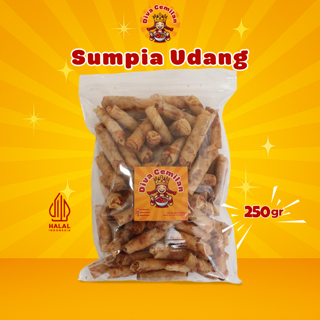 

250 gram Sumpia Udang Abon Manis Gurih Renyah Diva Cemilan Snack Makanan Ringan